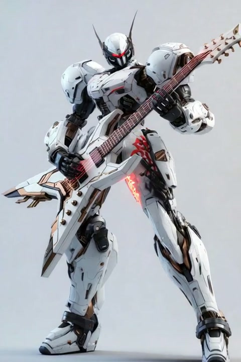 Mecha Robot Strums Electric Guitar Cinematic