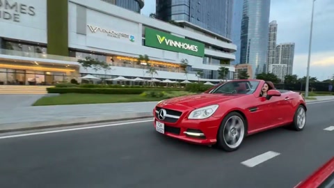 Red Convertible Drive in Vietnam