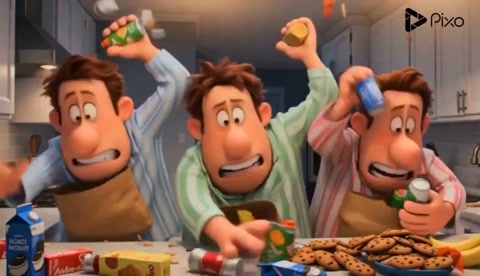 Cartoon Kitchen Snack Chaos