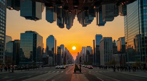 Upside Down City Mirror