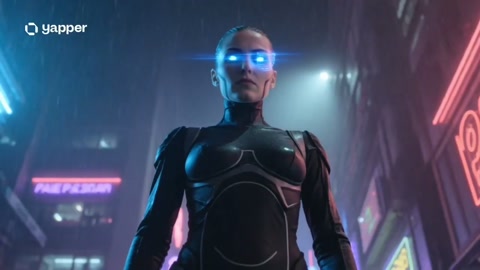 Cyberpunk Rain Woman