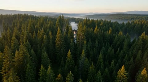 Aerial Shot Over Mountain Forest