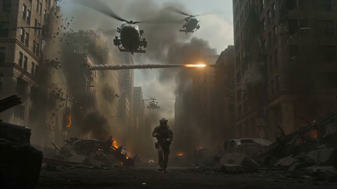 Hollywood Action Movie Soldier Scene