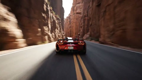 Wild Car Speed Canyon Tracking Shot