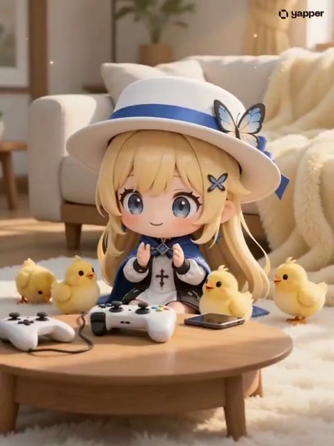 Phoebe Chibi Playing with Chick