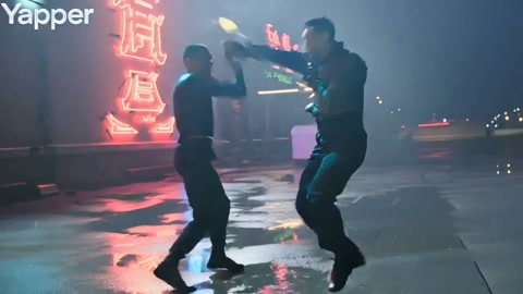 Martial Artists Rooftop Fight