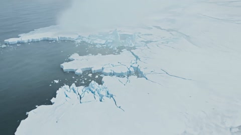 Frozen Polar Rescue Helicopter Aerial