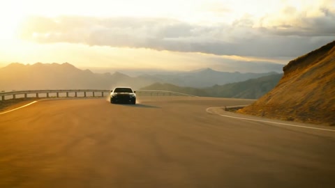 Sports Car Drift Sunset