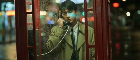 Wong Kar Wai Style Phone Booth Rain