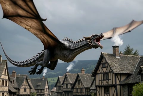 Hyperrealistic Dragon Village