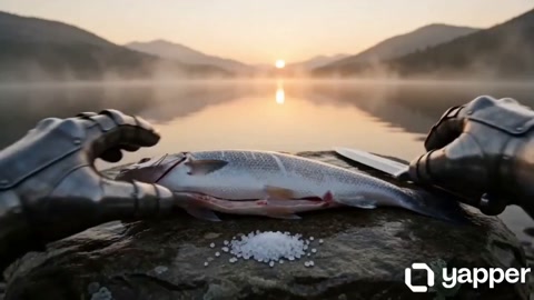Medieval Knight Fish Cooking ASMR