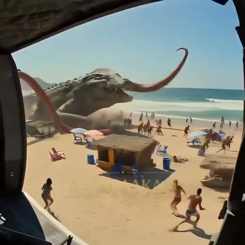 Squid-Crocodile Beach Attack