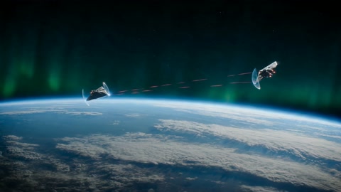 Alien Ships Orbital Battle