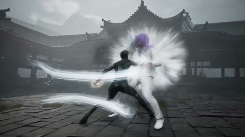 Combat Scene with Energy Clash