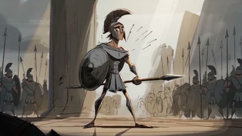 Spartan Warrior Sketch Animation