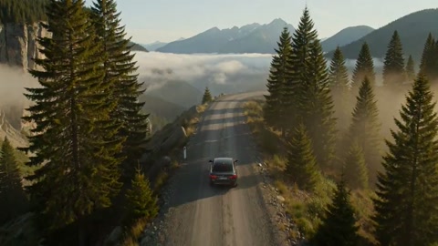 2018070603219992578 Aerial Tracking Car Mountain Road