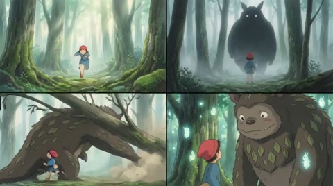 Shot 1 (1s): donor shot Shot 2 (2s): Child running in fogg