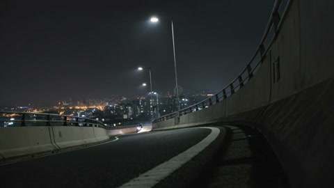 Motorcycle on Elevated Highway