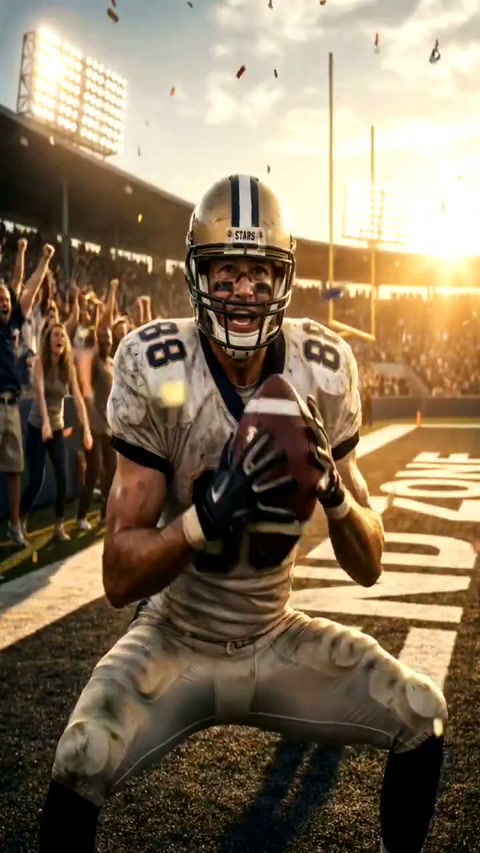 Cinematic NFL Touchdown Sunset Stadium