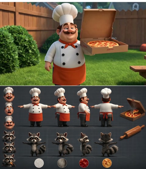 Pizza Chef vs Raccoon Tug of War