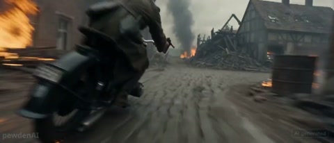 Cinematic WW2 Motorcycle Escape