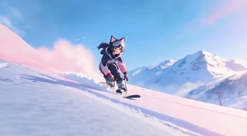 2010554589171568641 High Quality Anime Style Snowboard Wear Cat Ear Girl High Jump