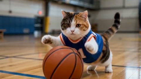 Calico Cat Basketball Shot