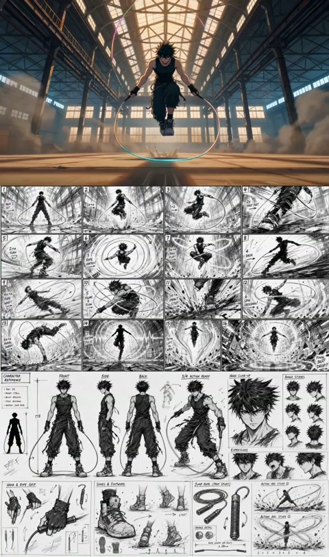 Anime Jump Rope Performance Storyboard