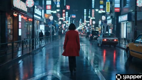 Tokyo Rainy Night Walk Scene