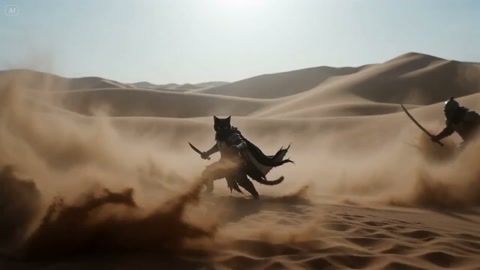 Black Cat Warrior in Desert Storm