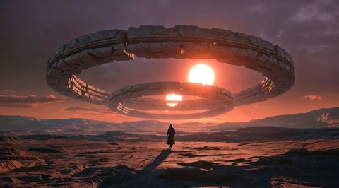 Alien Desert Sunset Rings
